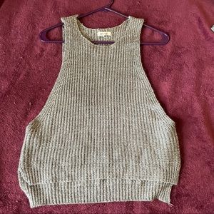 Gray dropped sweater top